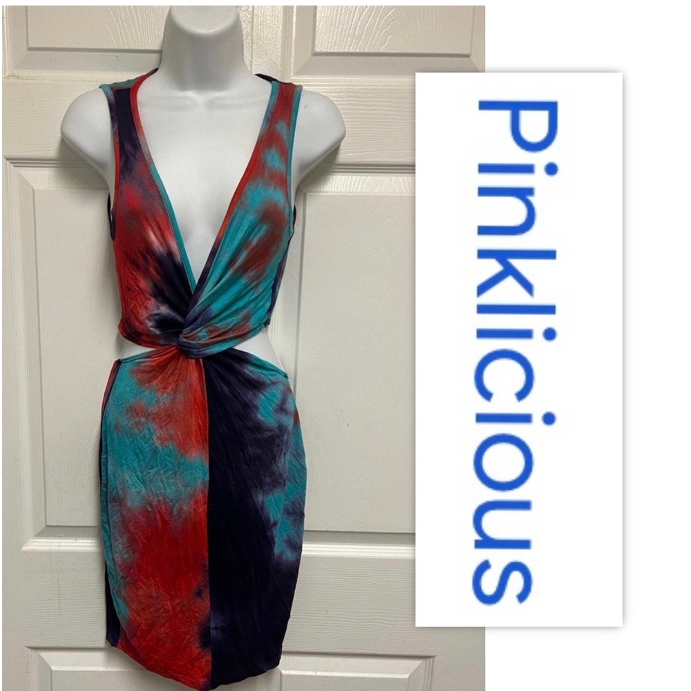 PINKLICIOUS Jr. Multicolor Short Criss Cross Knot Dress